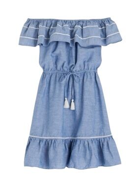 J.CREW | Linen Blend Off Shoulder Ruffle Mini Dress